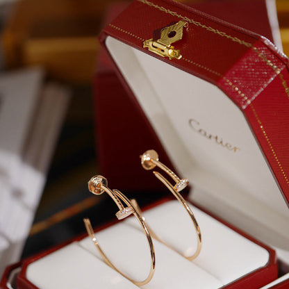 [LOXURA]JUSTE HALF DIAMOND LARGE EARRINGS
