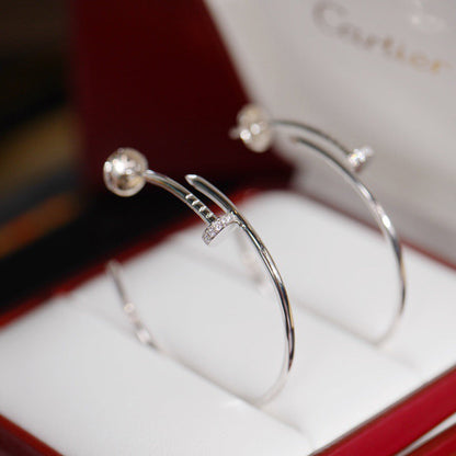 [LOXURA]JUSTE HALF DIAMOND LARGE EARRINGS