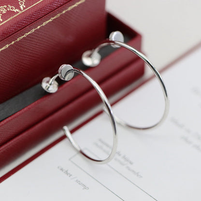 [LOXURA]JUSTE HALF DIAMOND LARGE EARRINGS