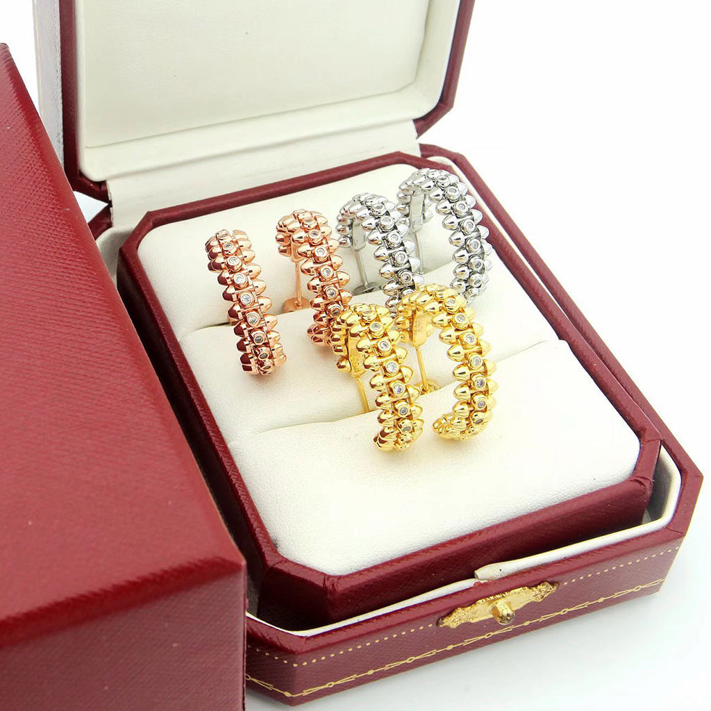 [LOXURA]CLASH FULL DIAMOND MEDIUM EARRINGS