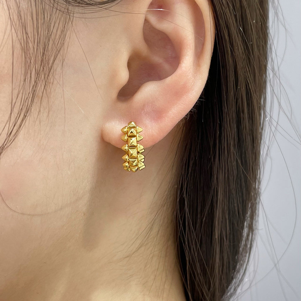 [LOXURA]CLASH MINI HOOP EARRINGS