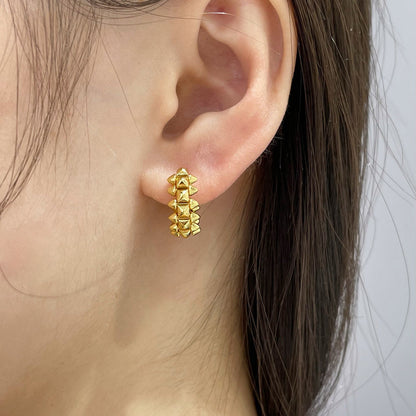 [LOXURA]CLASH MINI HOOP EARRINGS