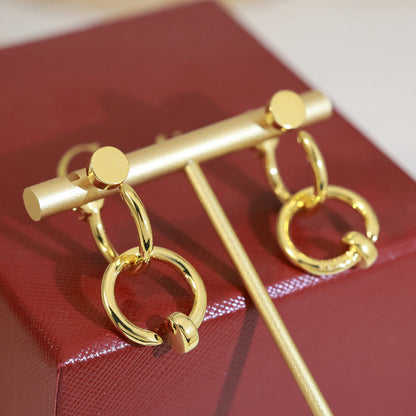 [LOXURA]JUSTE NO DIAMOND DOUBLE EARRINGS