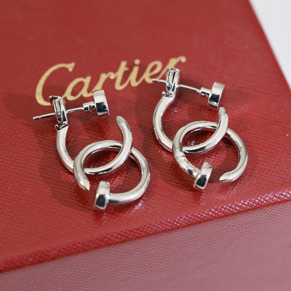 [LOXURA]JUSTE NO DIAMOND DOUBLE EARRINGS