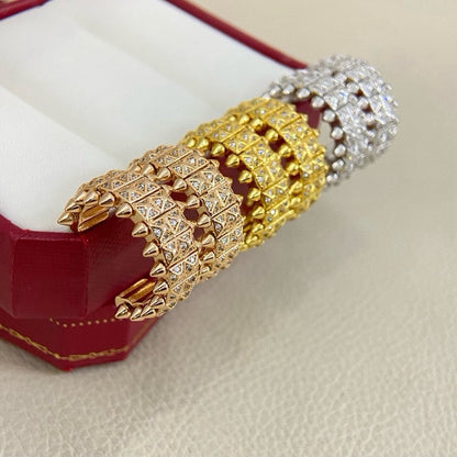 [LOXURA]CLASH 9.2MM FULL DIAMOND DOUBLE ROW EARRINGS
