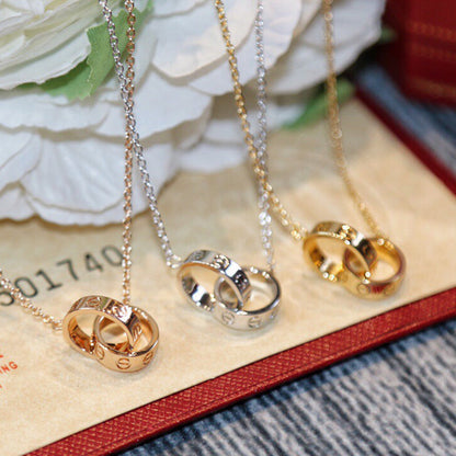 [LOXURA]LOVE DOUBLE RING NECKLACE