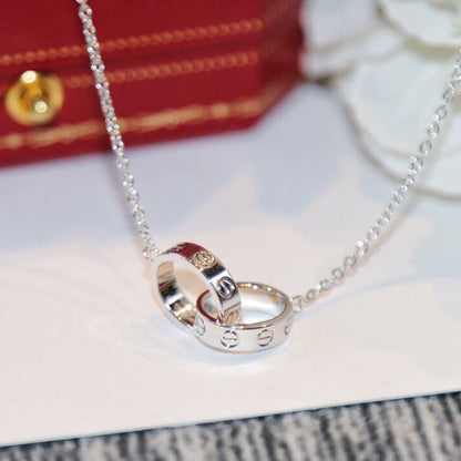 [LOXURA]LOVE DOUBLE RING NECKLACE