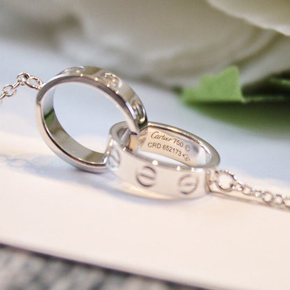 [LOXURA]LOVE DOUBLE RING NECKLACE