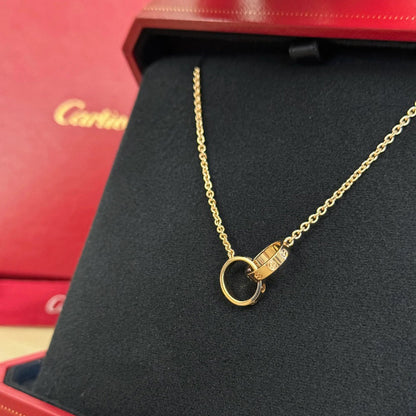 [LOXURA]LOVE DOUBLE RING NECKLACE