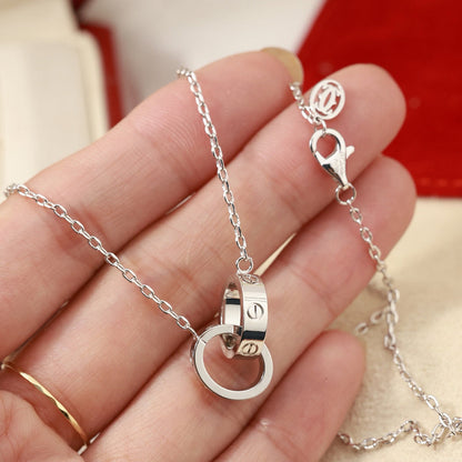 [LOXURA]LOVE DOUBLE RING NECKLACE