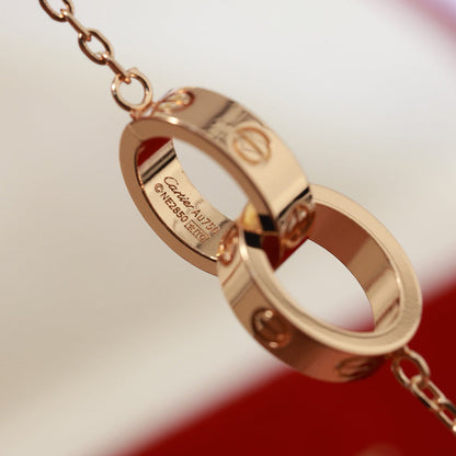 [LOXURA]LOVE DOUBLE RING NECKLACE
