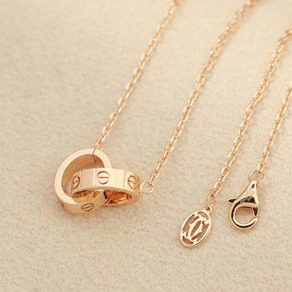 [LOXURA]LOVE DOUBLE RING NECKLACE