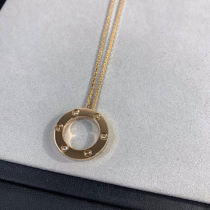 [LOXURA]LOVE NECKLACE 16MM 3 DIAMONDS