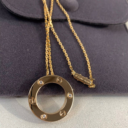 [LOXURA]LOVE NECKLACE 16MM 3 DIAMONDS