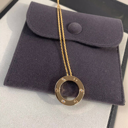 [LOXURA]LOVE NECKLACE 16MM 3 DIAMONDS