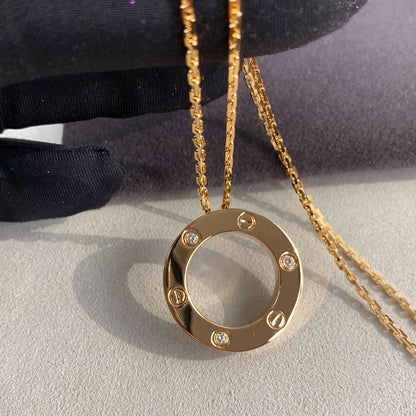[LOXURA]LOVE NECKLACE 16MM 3 DIAMONDS