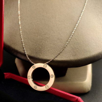 [LOXURA]LOVE NECKLACE 16MM 3 DIAMONDS
