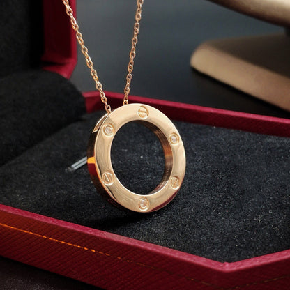 [LOXURA]LOVE NECKLACE 16MM 3 DIAMONDS