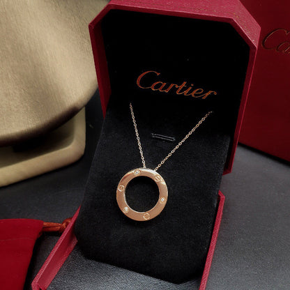 [LOXURA]LOVE NECKLACE 16MM 3 DIAMONDS
