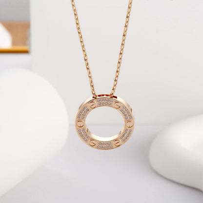 [LOXURA]LOVE NECKLACE 16MM  FULL DIAMOND