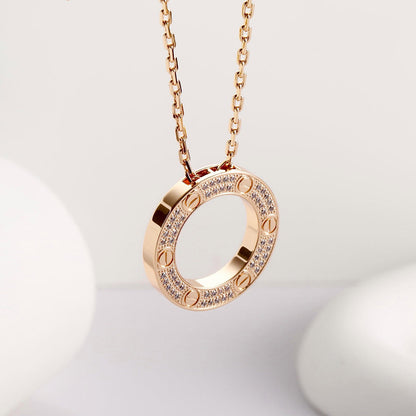 [LOXURA]LOVE NECKLACE 16MM  FULL DIAMOND
