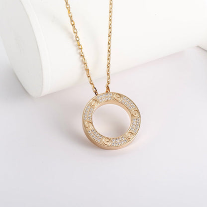 [LOXURA]LOVE NECKLACE 16MM  FULL DIAMOND