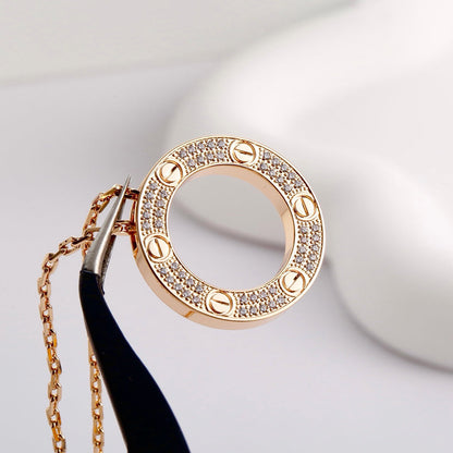 [LOXURA]LOVE NECKLACE 16MM  FULL DIAMOND