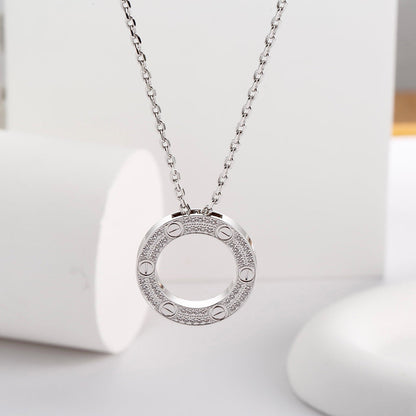 [LOXURA]LOVE NECKLACE 16MM  FULL DIAMOND