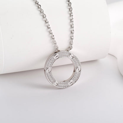 [LOXURA]LOVE NECKLACE 16MM  FULL DIAMOND