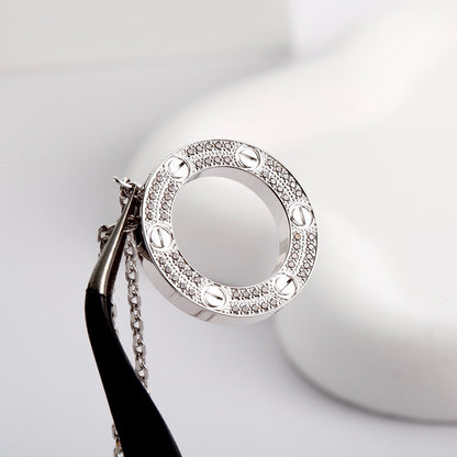 [LOXURA]LOVE NECKLACE 16MM  FULL DIAMOND