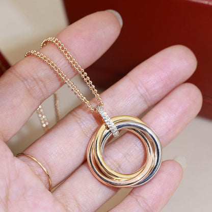 [LOXURA]TRINITY MEDIUM  DIAMONDS NECKLACE
