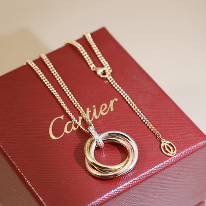 [LOXURA]TRINITY MEDIUM  DIAMONDS NECKLACE