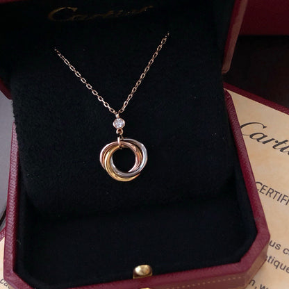 [LOXURA]TRINITY  NECKLACE 1 DIAMOND