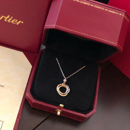[LOXURA]TRINITY  NECKLACE 1 DIAMOND