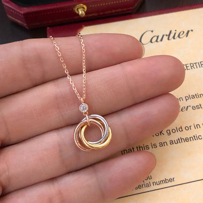 [LOXURA]TRINITY  NECKLACE 1 DIAMOND