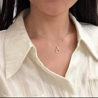 [LOXURA]TRINITY  NECKLACE 1 DIAMOND