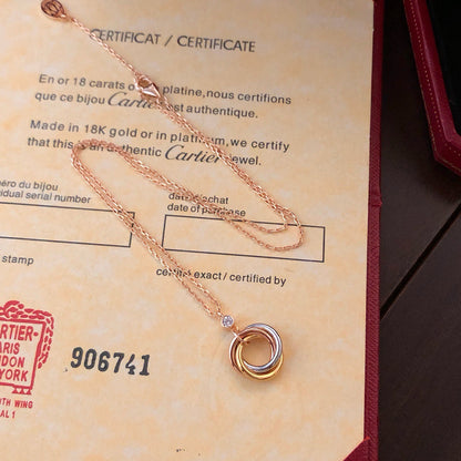[LOXURA]TRINITY  NECKLACE 1 DIAMOND