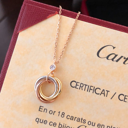 [LOXURA]TRINITY  NECKLACE 1 DIAMOND