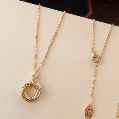 [LOXURA]TRINITY  NECKLACE 1 DIAMOND