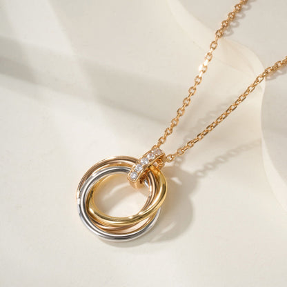 [LOXURA]TRINITY MEDIUM  DIAMONDS NECKLACE