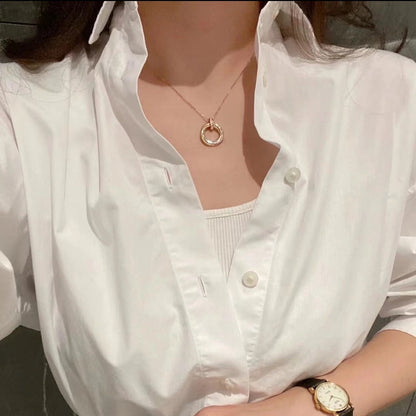 [LOXURA]TRINITY MEDIUM  DIAMONDS NECKLACE