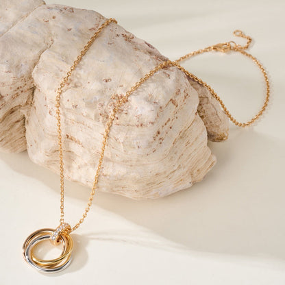 [LOXURA]TRINITY MEDIUM  DIAMONDS NECKLACE