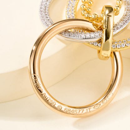 [LOXURA]TRINITY LARGE FULL DIAMOND  NECKLACE