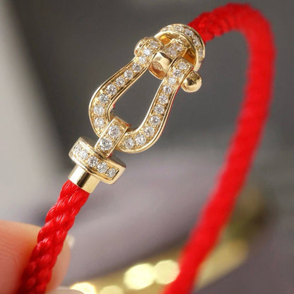 [LOXURA]FORCE LARGE HORSESHOE FULL DIAMOND BRACELET GOLD