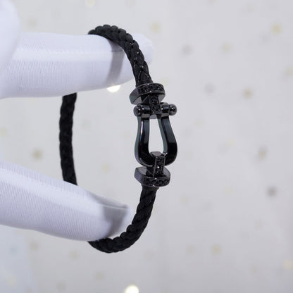 [LOXURA]FORCE LARGE SERIES HORSESHOE BLACK SAMURAI BRACELET