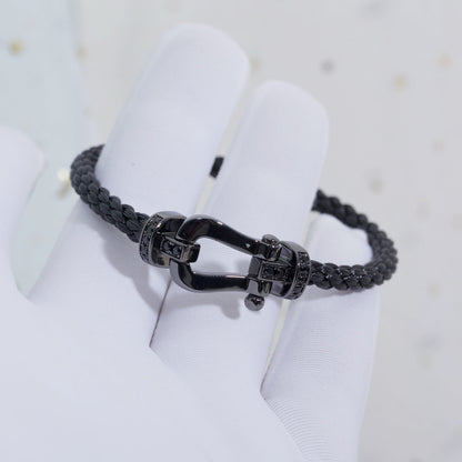 [LOXURA]FORCE LARGE SERIES HORSESHOE BLACK SAMURAI BRACELET