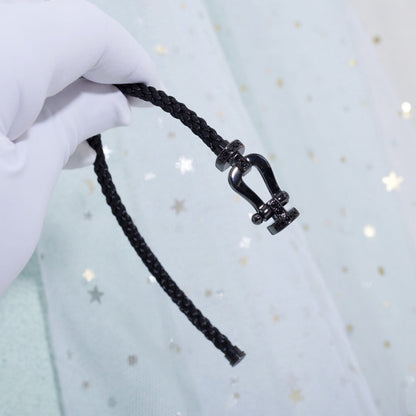 [LOXURA]FORCE LARGE SERIES HORSESHOE BLACK SAMURAI BRACELET