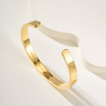 [LOXURA]LOVE BRACELET 6.1MM 1 DIAMOND OPEN CUFF