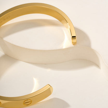[LOXURA]LOVE BRACELET 6.1MM 1 DIAMOND OPEN CUFF
