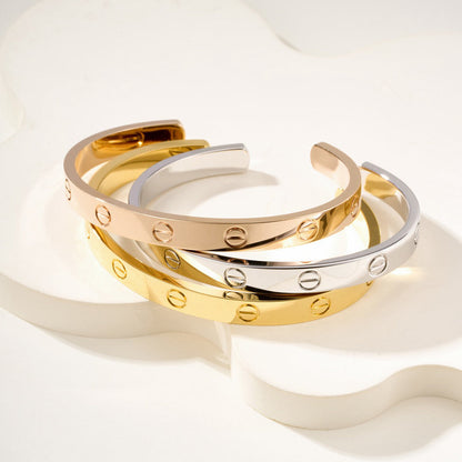 [LOXURA]LOVE BRACELET 6.1MM OPEN CUFF